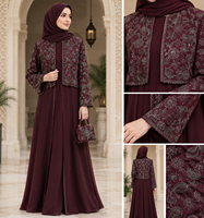 Nouvel échantillon de tissu pour rideaux en velours brodé, motif floral bordeaux, tissage métallique, 58/60 pouces, textile d'ameublement