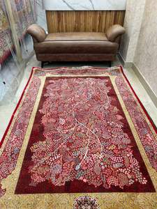 Tapis de luxe en soie pure, motif moderne personnalisé, noué à la main par un artisan qualifié, antidérapant, lavable, pour salon et chambre à coucher - Product Image 3