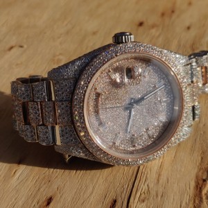 Nueva colección 2025, reloj de moissanita de lujo para hombre, pantalla analógica de diamante Real VVS, esfera de cristal antiguo de acero inoxidable, superventas - Product Image 1