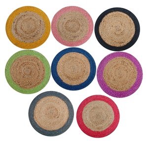 Ensemble de sous-verres antidérapants en polyester multicolore fabriqué à la machine | Napperon/Tapis de table rectangulaire tressé de style Kilim personnalisé en gros - Product Image 3