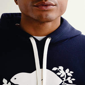 Sweat-shirt à capuche bleu marine pour homme avec imprimé souris blanche, coupe classique, en coton French Terry, décontracté, pour l'automne - Product Image 6