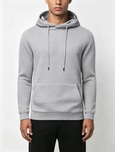 260 Grams Men's Casual Pullover Solid Jacquard Digital Printed Hoodie with Silicone Design for Winter - Product Image 3