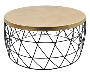 Mesa de Centro Moderna de Alta Calidad con Cubierta de Aluminio y Diseño de Alambre Metálico para Sala de Estar, Oficina o Comedor IHA IHAT111 - Product Image 6