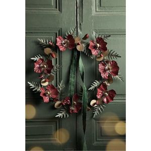 Rustic Iron <b>Flower</b> <b>Wall</b> Wreath Hand-Painted Floral Garland Metal Art Hanging <b>Decor</b> For Wedding Party Hotel Garden <b>Wall</b> Ornament - Product Image 4
