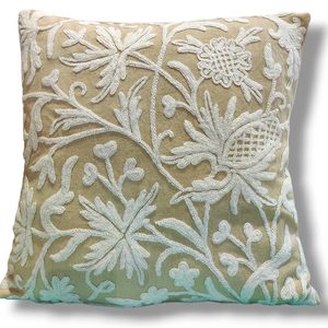 Funda de Cojín Cuadrada Azul Moderna con Bordado Floral, Funda de Almohada Decorativa con Cierre Trasero, de Algodón, para Sofá y Decoración del Hogar, Personalizable - Product Image 2