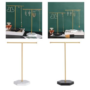 Support à bijoux en or avec base blanche, pour montres, boucles d'oreilles, bagues, colliers, organisateur élégant pour commode ou coiffeuse - Product Image 3
