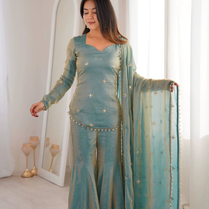 Ramdev Trading - Lujosas y Elegantes Lentejuelas de 5mm, Bordadas con Impresión Digital, de Secado Rápido, Corte Regular, para Todas las Temporadas, Ideales para Bodas Modernas - Product Image 1