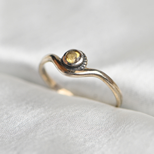 Natural Citrine Women's Engagement Wedding <b>Ring</b> 925 Sterling <b>Silver</b> 14K Gold Plated Certified Prong <b>Set</b> Yellow Gemstone November - Product Image 4