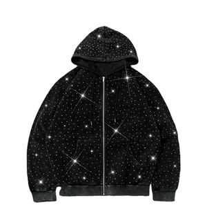 Winter Warm Hooded Sweatshirt Unisex Soft Fleece Hoodie Various Sizes Rhinestone for Streetwear Sports Fitness and Everyday - Product Image 4