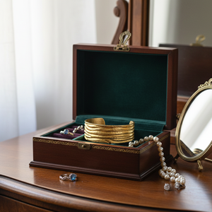 Bracelet manchette en laiton brut fait main pour femme - Jonc texturé ondulé doré - Manchettes ouvertes ajustables - Bijoux bohèmes - Product Image 6