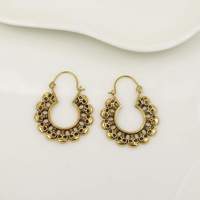 Boucles d'oreilles créoles squelette plaqué or antique, style punk, bijoux de mode unisexe en alliage