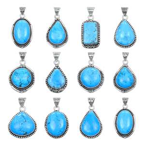 Collier délicat en laiton plaqué or avec pendentif unique en howlite bleue, bijoux minimalistes, cadeau de la Saint-Valentin pour elle - Product Image 4