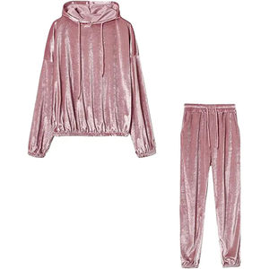 Ultima Collezione: Tuta Sportiva Invernale in Velluto a Due Pezzi per Donna, Design Semplice e Elegante - Product Image 6