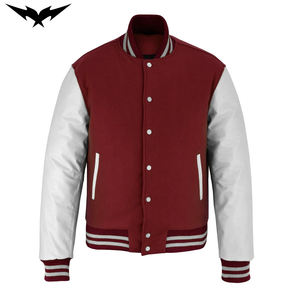 Ropa deportiva personalizada con nombre y número cosidos, chaqueta universitaria estilo Letterman de béisbol, color sólido, logotipo personalizado bordado. - Product Image 4