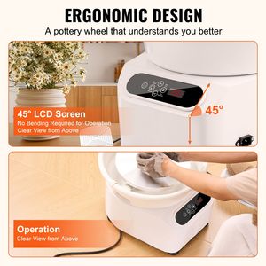 Tornio per Ceramica Elettrico da 10 Pollici con Azionamento Diretto, 350W, per Modellazione e Lavorazione Artistica Fai-da-Te - Product Image 6