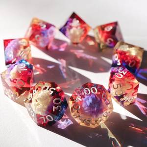 Sunrise Sonata gradient cloud <b>dice</b> handmade resin sharp edge dnd <b>dice</b> <b>set</b> for DnD D&D Dungeons and Dragons RPG <b>dice</b> - Product Image 3