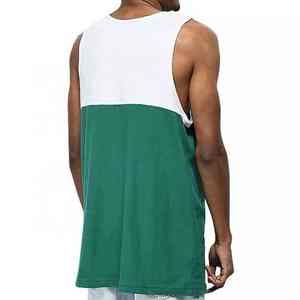 เสื้อกล้ามผู้ชายราคาถูก ผ้าฝ้าย 100% ดีไซน์ถักนุ่มสบาย รับสกรีนโลโก้ สีพื้น สีเขียวและสีขาว สไตล์ลำลอง - Product Image 5