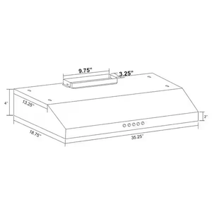 36 pulgadas Campana extractora convertible para debajo del gabinete de 58 pulgadas de acero inoxidable cepillado - Product Image 3