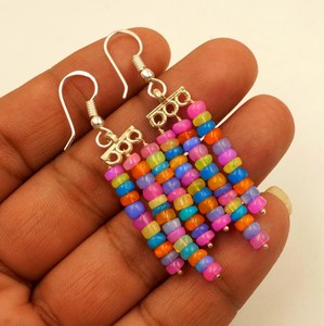 Boucles d'oreilles en opale éthiopienne, perles multicolores, argent sterling 925, plaqué or 18 carats, style bohème, pour femmes - Product Image 2