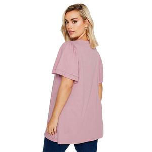 Venta al por mayor de camisas en blanco para mujer, Camiseta lisa de manga corta para mujer, camiseta elegante lisa de color neutro para mujer, disponible en todas las tallas - Product Image 5