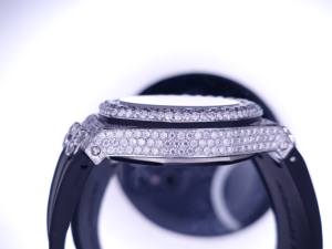 Montre de luxe en moissanite VVS avec bracelet en caoutchouc, entièrement sertie de diamants, automatique, mécanique, style hip-hop pour hommes - Product Image 3