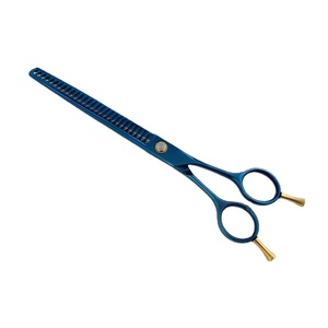 High Quality Ice Blue <b>Hair</b> <b>Thinning</b> <b>Scissors</b> Stainless Steel Right-Handed Short Handle Barber <b>Scissors</b> OEM Wholesale - Product Image 1
