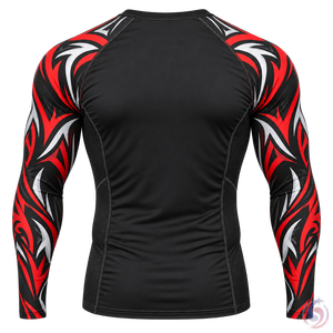 Rashguard personnalisé Onyx Tribal Force BJJ MMA pour hommes, manches longues, compression, sublimation, vêtements de combat, fabricant OEM - Product Image 3