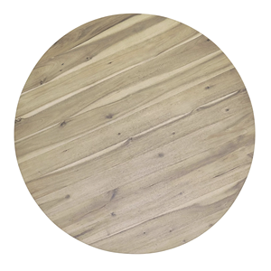 Mesa de Comedor Industrial de Hierro y Madera, Redonda, de Madera de Acacia Sólida con Acabado Blanqueado, Patas Dobles Negras Tipo X, para Bistro, Cafetería o Bar - Product Image 6