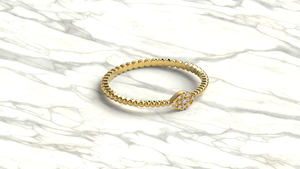 Luxury 18K Gold Marquise Shaped <b>Ring</b> Round Cut Diamond Beaded Ball <b>Ring</b> Stackable Wedding <b>Ring</b> <b>Dainty</b> Stackable <b>Ring</b> for Women - Product Image 3