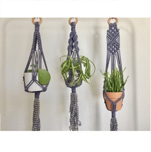 Macrame Plant Hanger Wall <b>Hanging</b> Basket Handmade Cotton Rope <b>Hanging</b> <b>Planter</b> Holder for <b>Indoor</b> Outdoor Home Decor - Product Image 6