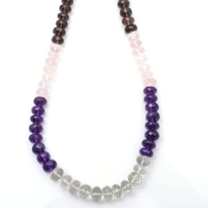 Unisex estilo clásico limón/Cuarzo Rosa ahumado amatista collar con cuentas verdes accesorio de moda para collares colgantes de moda - Product Image 1