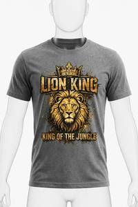 T-shirt décontracté pour homme, gris, avec logo sur le devant, manches courtes, coupe classique, col rond, 100% polyester, séchage rapide - Product Image 2
