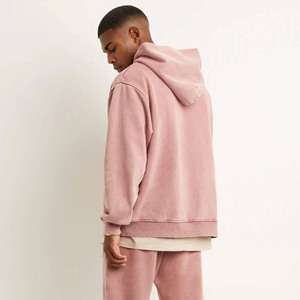 Sweat-shirt à capuche rose surdimensionné pour homme, pull décontracté streetwear avec logo personnalisé - Product Image 2