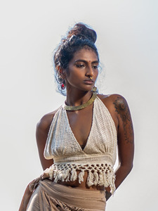 Handmade Crochet Halter Neck Crop <b>Top</b> for Women Summer Beachwear Bralette Off White Cotton Knit <b>Festival</b> Tank <b>Top</b> - Product Image 6