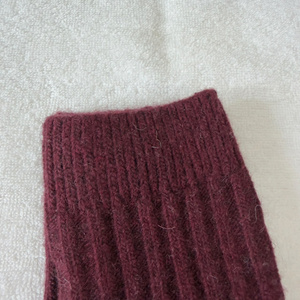 Custom Men's Classic Ribbed Solid <b>Burgundy</b> Knitted Wool <b>Socks</b> Sweat-Absorbent Daily Wear Winter Style - Product Image 6