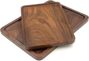 Bandeja de madera de acacia con forma de semilla de papaya para té, pan, desayuno, café, tazas y semillas - Product Image 5