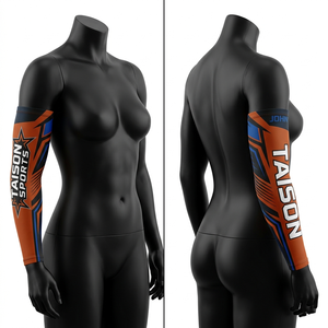 Women American Football <b>Arm</b> <b>Sleeve</b> GSM Premium Polyester Spandex <b>Compression</b> Breathable NeonGreen Purple Sublimation Custom Logo - Product Image 5