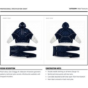 Ensemble de survêtement pour homme, pantalon baggy et veste, deux pièces, en velours, avec strass, délavage acide, écologique, streetwear lourd, sur mesure, vente en gros - Product Image 6