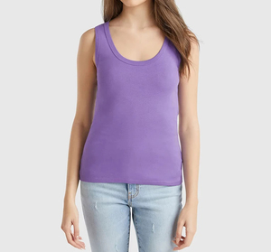 Camiseta sin mangas de moda para mujer en venta a precio económico, precio al por mayor, logotipo bordado personalizado, camiseta sin mangas para mujer elástica en cuatro direcciones - Product Image 3
