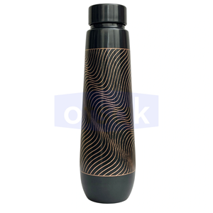 Pure Copper <b>Water</b> <b>Bottle</b> Wave Pattern Line Design Leakproof Ayurvedic Health <b>Bottle</b> For Home <b>Gym</b> Travel - Product Image 6