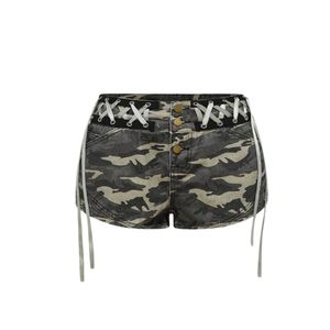 Custom Mens Double Layer Plaid <b>Waist</b> Denim Shorts Rhinestones Cross Graphics Goth Y2K Streetwear Washed Baggy <b>Jeans</b> Jorts Shorts - Product Image 3