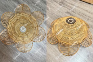 Lampe suspendue en bambou et rotin de la collection Signature, luminaire décoratif pour les projets hôteliers - Product Image 4