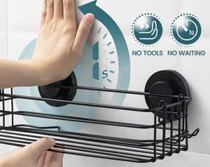 OEM/ODM 2 Pack Stainless Steel Shower Caddy Shelf No Drill Bathroom Organizer Storage Rack with Hooks <b>Soap</b> <b>Holder</b> - Product Image 4