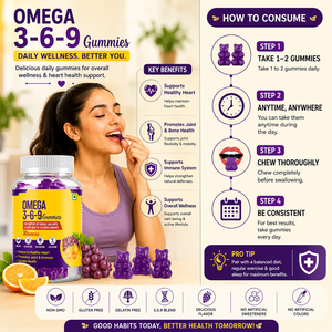 Gummies Premium Oméga 3 6 9 : Complément Avancé d'Acides Gras Essentiels pour la Santé Cardiaque, la Fonction Cognitive et la Nutrition Quotidienne - Product Image 2