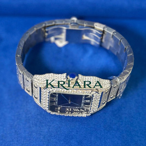 Reloj de Lujo de Acero Inoxidable Plateado con Moissanita de la Mejor Calidad, Elegante, con Movimiento Incrustado de Diamantes Genuinos, Reloj de Pulsera para Hombre - Product Image 2