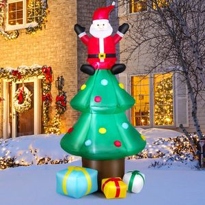 Albero di Natale Gonfiabile 2,1m con Babbo Natale e Pacchi Regalo per Decorazioni da Giardino - Product Image 5
