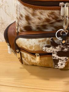 Durable <b>Real</b> Cowhide Hairon <b>Backpack</b> Genuine <b>Leather</b> Western Travel Rucksack Custom Logo Factory LHBP-0270 - Product Image 2