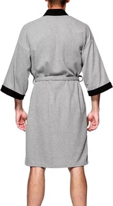 Bata de Baño Informal de Franela para Hombre, Corte Holgado y Ligero, Material Suave, Transpirable, Duradero y Antibacteriano - Product Image 4