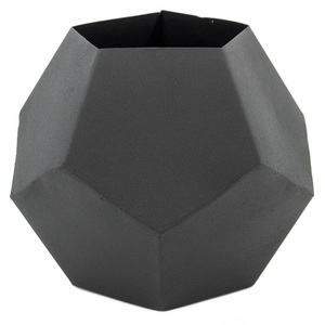 Geometric Black Iron Metal <b>Vase</b> - Abstract Desktop Centerpiece for Wedding Decor & Housewarming Gifts - Modern <b>Decorative</b> <b>Vases</b> - Product Image 1