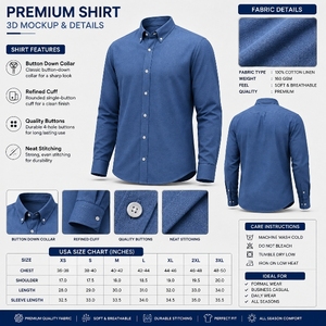 Custom Mens Shirts 100% Cotton Men's shirt - Product Image 4